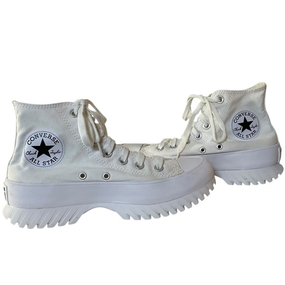 Converse Chuck Taylor AllStar Lugged High Top Canvas White Platform Sneakers 6.5 - Picture 11 of 13